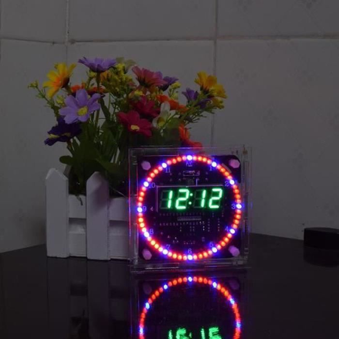Kit Horloge Numérique LED à Monter Soi-même - Affichage Heure Et Température, Réveil, Animations