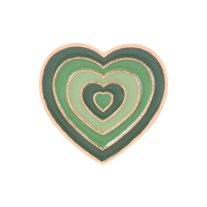 Lot De 5 Broches Épingles Coeur Arc-en-Ciel LGBT - Insigne Fierté 22x25mm