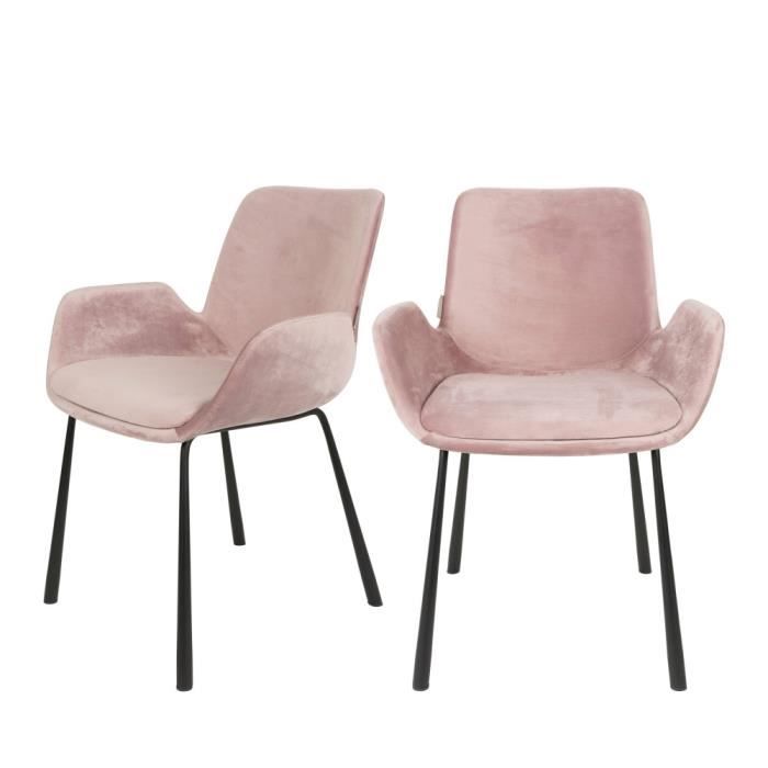 Lot de 2 fauteuils lounge en velour Brit Zuiver - Couleur ...