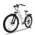 Vélo électrique TX10 500W Frein à disque Shimano Hydraulique 27.5" roue cadre plus large 27.5" blanc-1