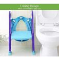 Siège de Toilette Enfants - CHANGM - Réducteur de WC avec échelle Marches - Pliable et Antidérapant-1