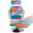Fauteuil Chaise- Scandinave salon contemporain TV avec design de patchwork Tissu-1