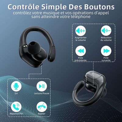 Écouteurs Bluetooth Sport Wisezone – Bluetooth 5.3, Réduction De Bruit CVC 8.0, Autonomie 18h, étanchéité IP7