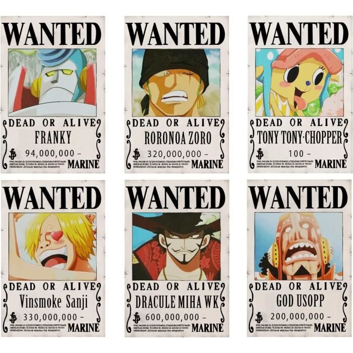 24pcs One Piece Poster Wanted Animé Affiche One Piece Recherché 24 Affiches  1,5 Milliard de récompense Manga One Piece Poster [146] - Cdiscount Maison