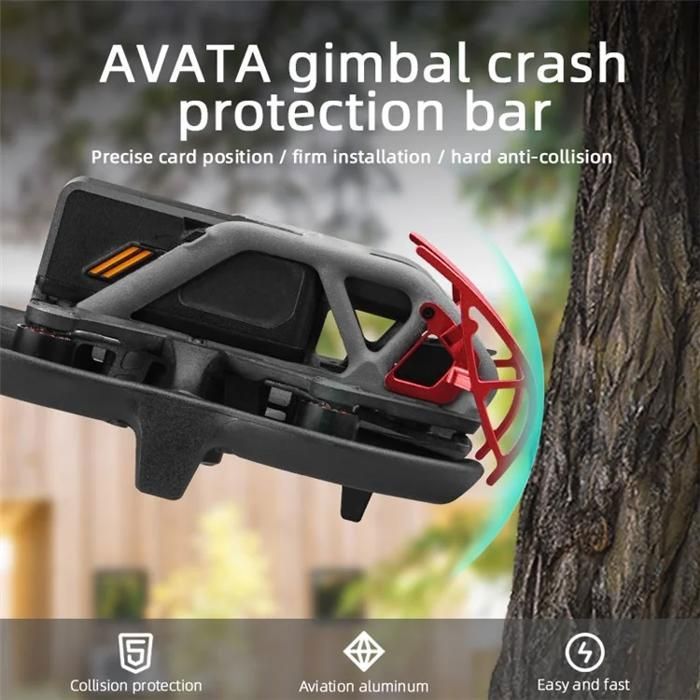 Pare-chocs Pour DJI Avata 2 – Protection Cardan En Alliage D’Aluminium Anti-Collision (Rouge)