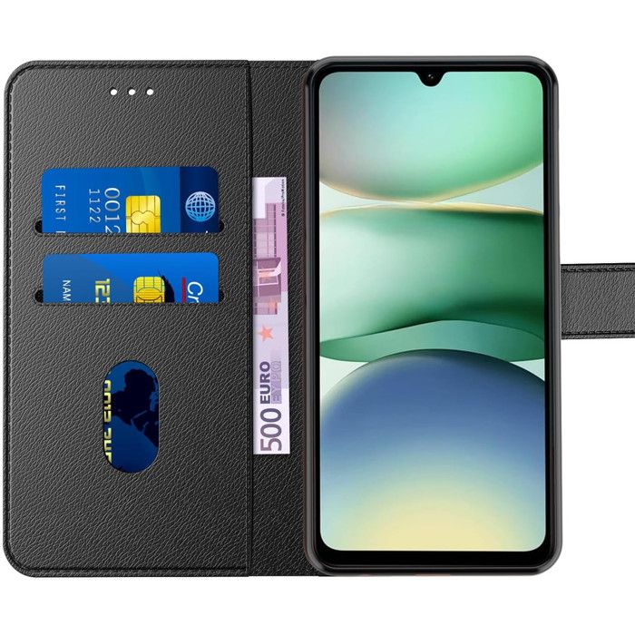 Coque Portefeuille Pour Xiaomi Redmi A5 4G - Cuir PU, Fermeture Magnétique, 3 Fentes Cartes + Verre Trempé Inclus - Bleu