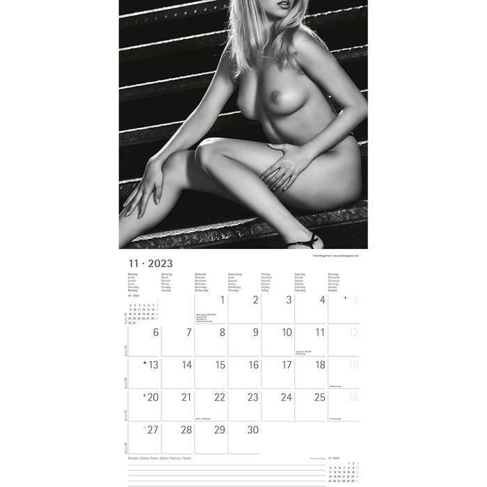Poster avec calendrier 12 mois photo hard femme nue Hot