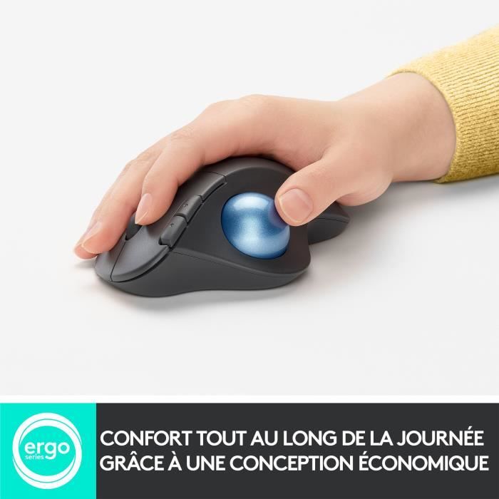Souris Logitech ERGO M575 Sans Fil Bluetooth - Trackball, Noir (Occasion)
