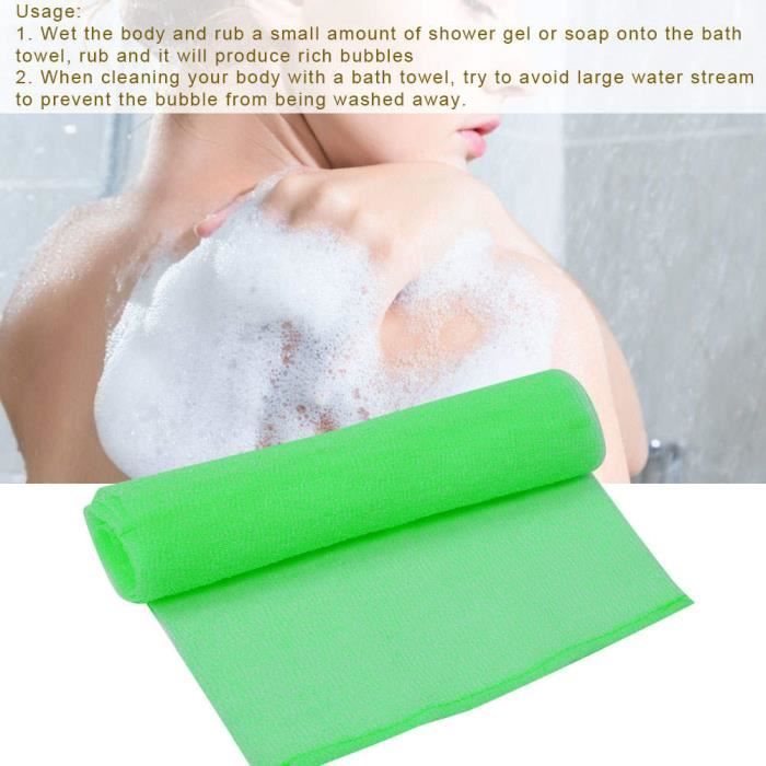 Nylon exfoliant, serviette en tissu de massage pour le nettoyage du bain et  du corps