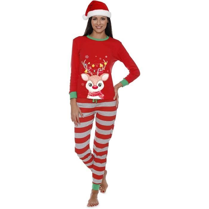 Pyjama Noël Enfant 2 Pièces - Motif Père Noël, Coton Biologique, Taille 1-7 Ans