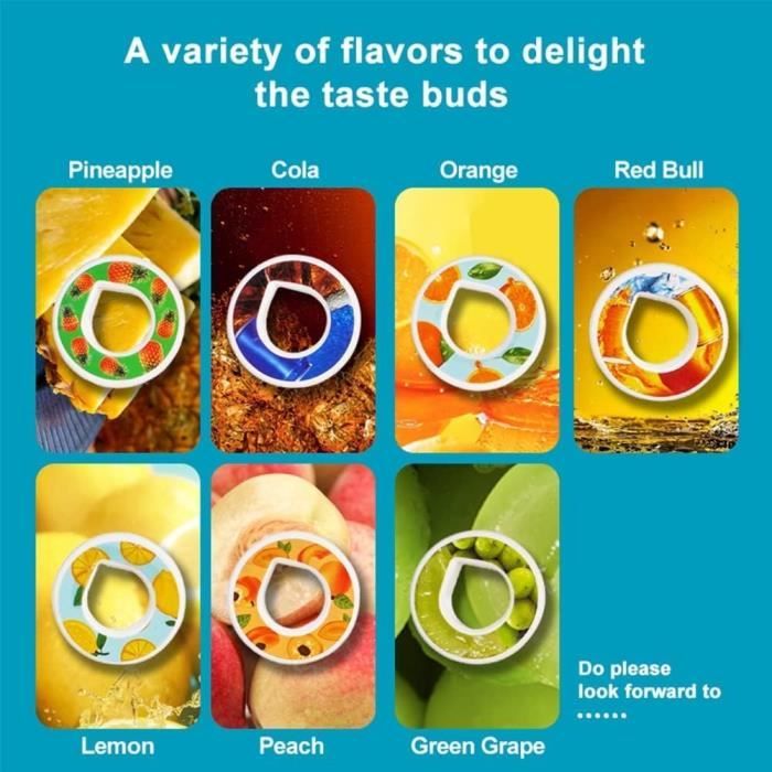 Gourde Bouteille d'eau parfumée fruits 7 Dosettes de saveur Pods Saveur  [sans BPA] avec Paille 650ML Violet - Cdiscount Sport