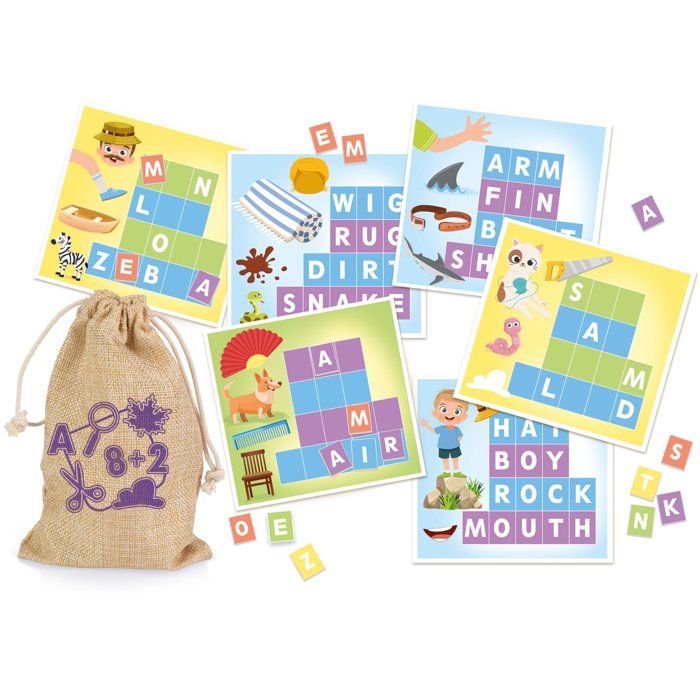 Jeu De Lettres Et Chiffres Montessori – Plateau 2 En 1, 32 Cartes, 10 Cubes – Orthographe Et Arithmétique – Bleu