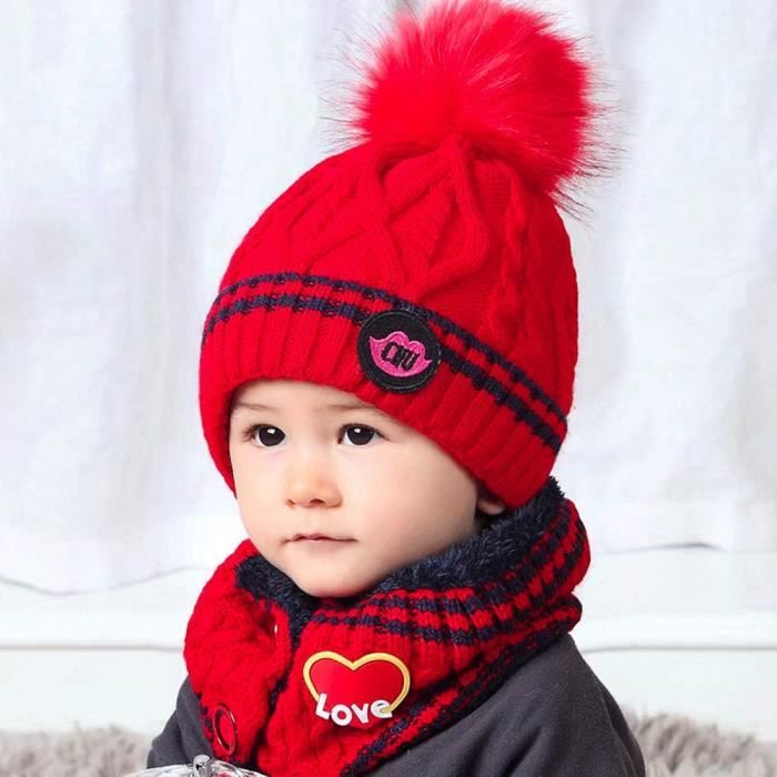 Bonnet Bébé Fille Hiver Pompom 0.5-8 Ans Tricotés Bonnet Bébé Garçon  Naissance Chaud Tube Echarpe Enfant Fille Automne Ensembl@M197 - Cdiscount  Prêt-à-Porter