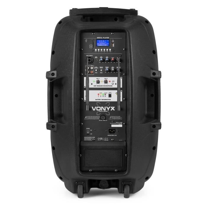 Vonyx Verve38 Enceinte Sono Portable 800W, Enceinte Bluetooth