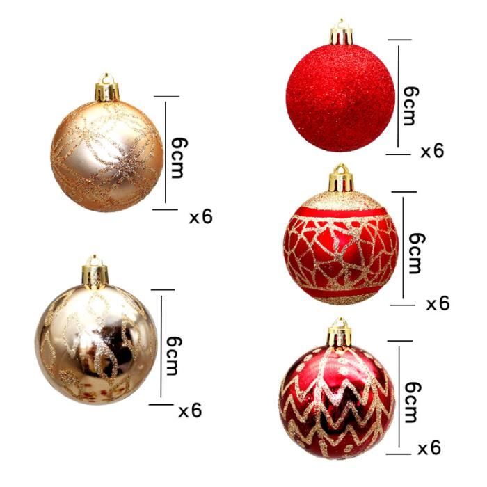 VidaXL Set De Boules De Noël - Incassable - Différentes Tailles - Léger - Rouge Et