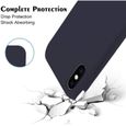 Coque iPhone XS-iPhone X [avec Verre Trempé], Silicone Liquide Housse Case Anti-Choc Anti-Rayures Protection Complète CoverQ6456-2