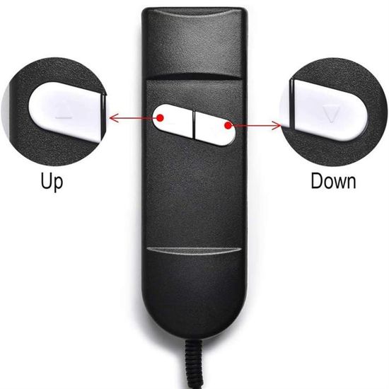 Télécommande Universelle Fauteuil Élévateur/Inclinable - 2 Boutons - Connecteur 5 Broches - Compatible Okin, Dewert - Aqxreight