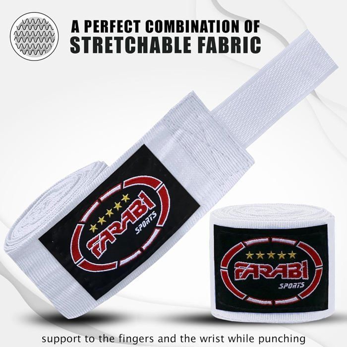 Bandes de Boxe - Farabi Sports - 3,7M - Polyester Spandex - Confort ...