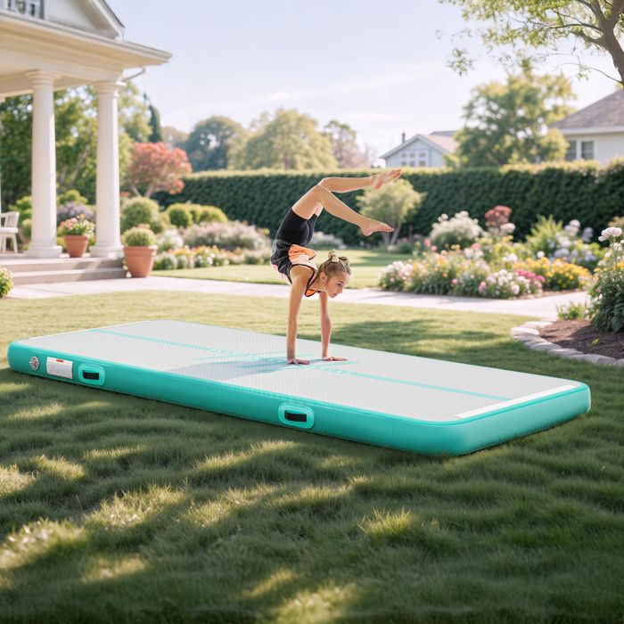 Tapis de gymnastique avec pompe à air électrique pour entraînement de pom-pom girl à la maison (vert, 3 x 1 x 10,2 cm Tapis de gymnastique avec pompe à air électrique pour entraînement de pom-pom girl à la maison (vert, 3 x 1 x 10,2 cm