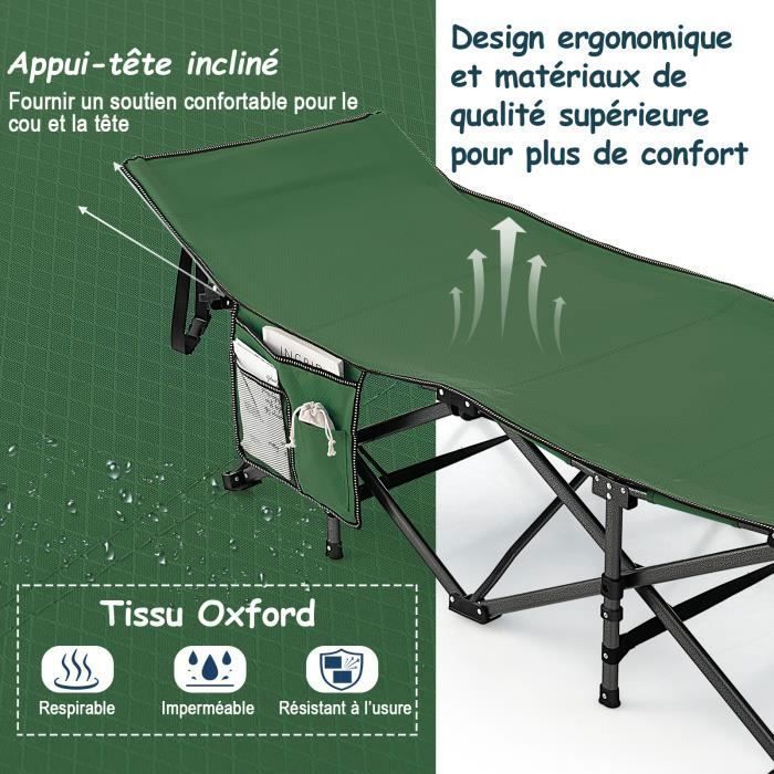 TIMBER RIDGE Lit de camping pliable pour adultes, lit d'extérieur pour dormir avec sac de transport, taille XL pliable pour camping, randonnée, camouflage, maison, voyage, supporte jusqu'à 272,2 kg