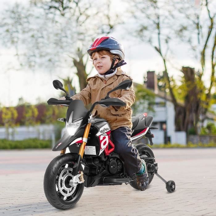 GIANTEX - Moto/scooter électrique 6v pour enfant - side car - 2,5 km/h,  phare led- 3 à 8 ans - bleu - Véhicule électrique pour enfant - Rue du  Commerce