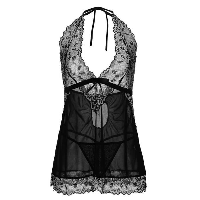 Chemise de nuit sexy transparent Lingerie Erothique en dentelle avec G Chemise de nuit sexy transparent Lingerie Erothique en dentelle avec G