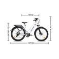 Vélo électrique TX10 500W Frein à disque Shimano Hydraulique 27.5" roue cadre plus large 27.5" blanc-3