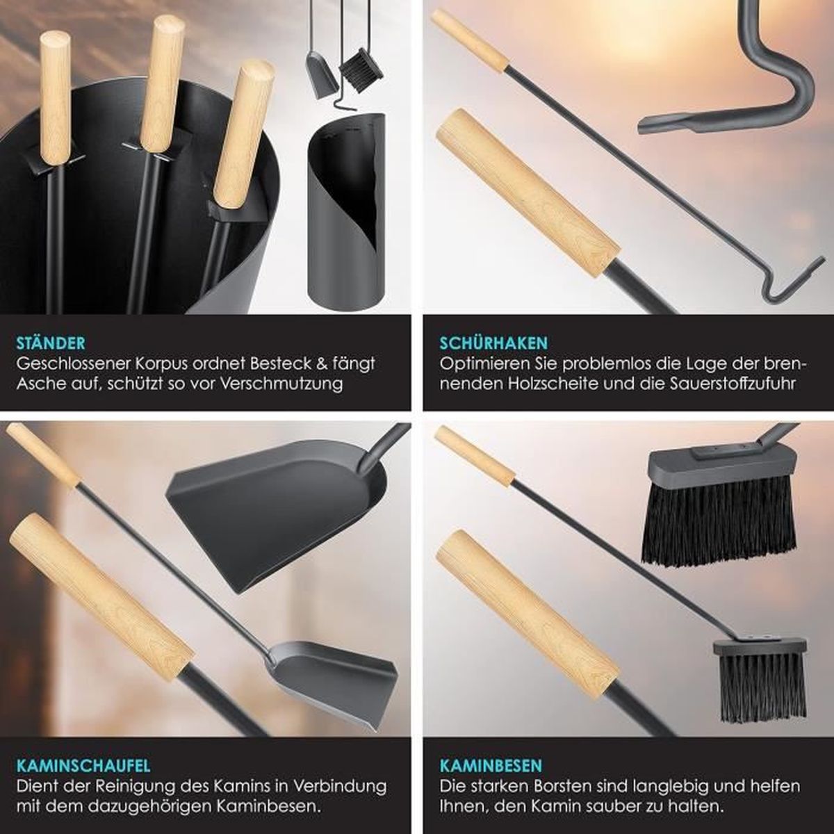 Serviteur De Cheminée Le Classique 4 Pièces - STARFEU