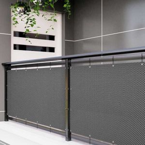 Brise-vue Pour Balcon, 90 X 500 Cm, Couverture Avec œillets Et Serre
