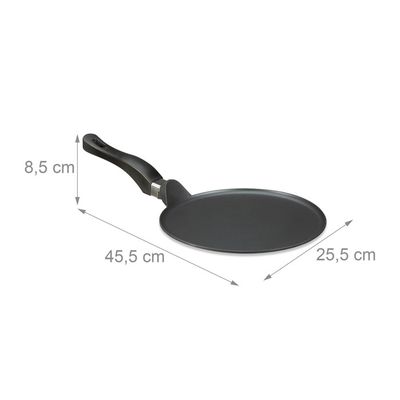 Poêle à Crêpes RANXINGST 25 Cm - Antiadhésive Pierre Médicale - Induction - Poignée Amovible