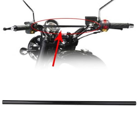 Qiilu Guidon plat rétro moto 22MM Guidon droit noir Z6w627
