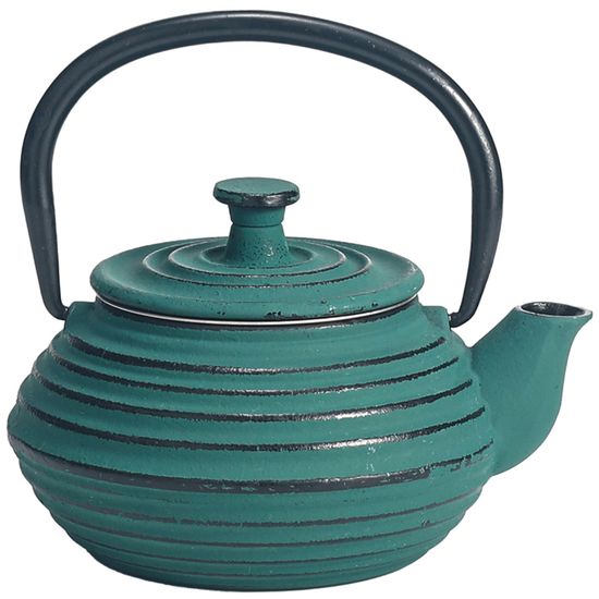 Théière Japonaise En Fonte Verte - Finition Mate, Authentique, D'occasion