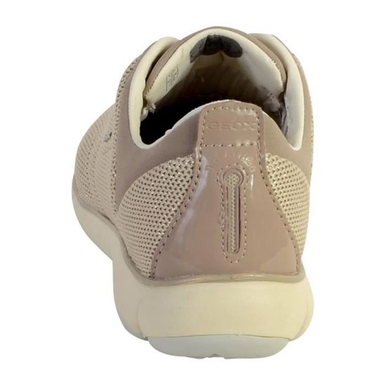 Basket Geox D Nebula C Glit.TEXT SUEDE Femme Beige cream Textile Cuir Plat Beige cream Cdiscount Chaussures