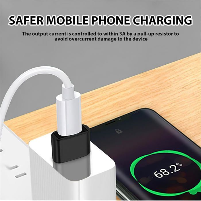 5 Adaptateurs USB - 2 USB Femelle Vers Type-C Et 3 Type-C Femelle Vers USB, Compact En Aluminium (Noir) - 3