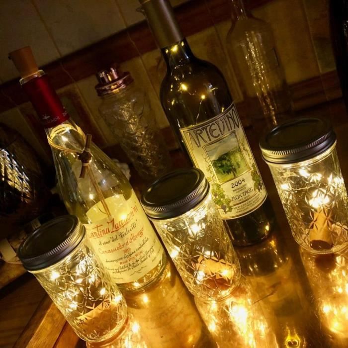 fée chaîne led vin liège 20 led bouteille lumières guirlande pour la fête  de mariage noël halloween bar chambre jardin décoration