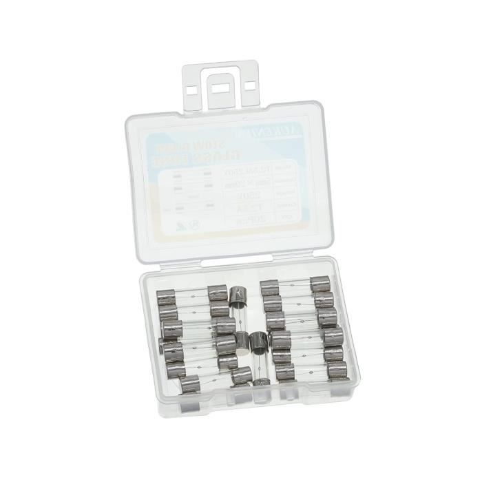 Fusibles Verre 6.3A 250V AUKENIEN - Lot De 20, T6.3AL, 5x20mm, Temporisés