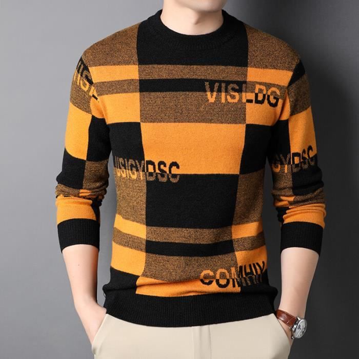 Pull-over Homme Automne - Tricot Britannique Ajusté - Look Décontracté Chic