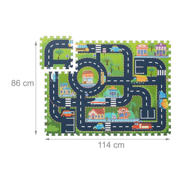 Relaxdays – Tapis De Jeu Puzzle 12 Pièces En Mousse EVA, Bleu Blanc, 114x86 Cm, Sans Substance Nocive, Pour Chambre Enfant