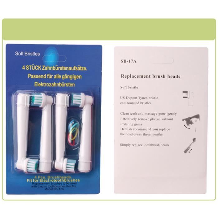 Lot De 16 Brossettes De Rechange Oral-B/Braun - Nylon Doux - Compatibles Modèles électriques