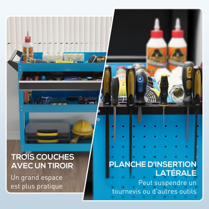 SOARS Servante D'Atelier, Chariot D'Atelier Avec 5 Compartiments, 2