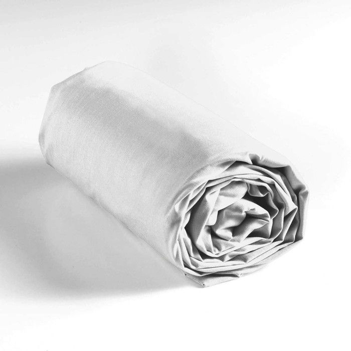 Drap-housse Percale 140x190 Cm - Blanc, Hauteur Bonnet 30 Cm, Neuf