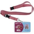 Porte-badge couleur motif old rose Color Pop - PVC - cordon de sécurité avec détache-rapide - France-0