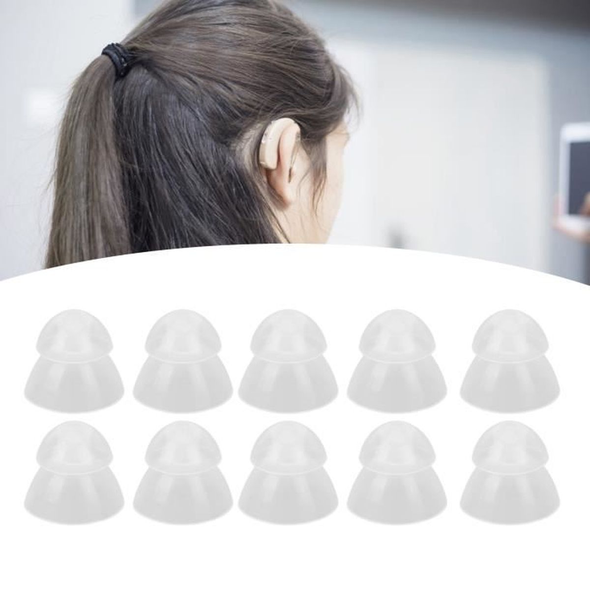 Embouts D'Oreille Silicone UAYESOK | Pour Talkies-Walkies Motorola/Kenwood - Lot 6 Paires (S/M/L)