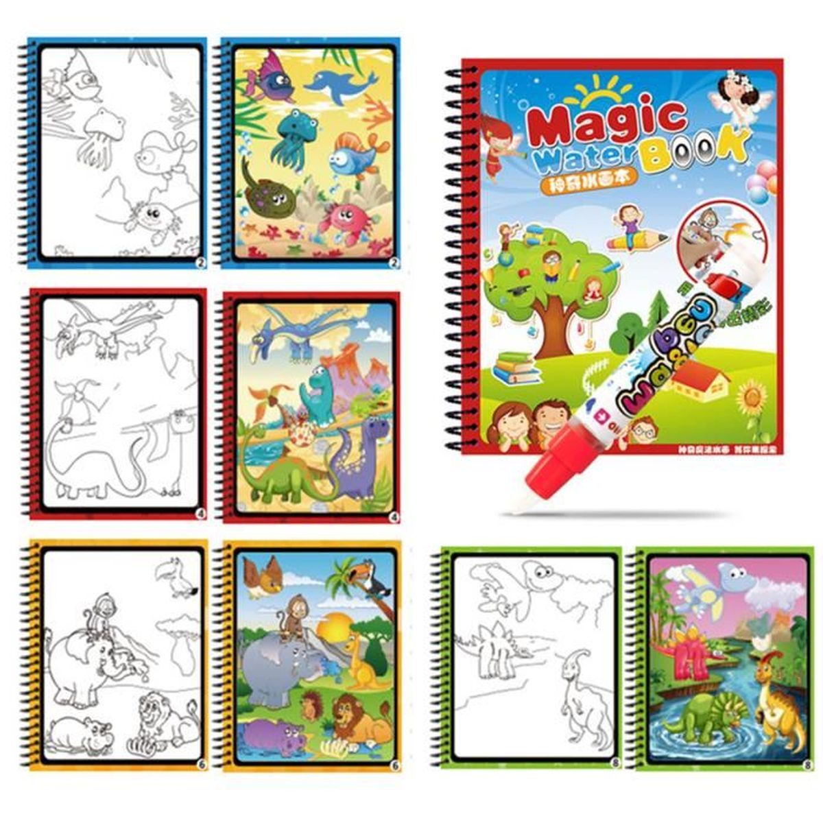 "Livre Doodle de Dessin de l'eau Magique Coloriage Stylo Educatif