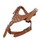 BRAND 1 PCS Hérissé Clouté PU Chien en Cuir Harnais En Marchant Collier Pour Pitbull Mastiff Chaud Marron