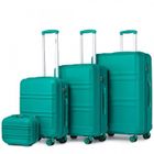 Kono Set de 4 Valises de Voyage Rigide Bagage Cabine (28+55+65+74cm) avec 4 roulettes et Serrure TSA+Portable Vanity Case, Bleu