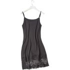 DIAVOLINO Femme Lingerie en soie fond de robe à bretelle réglable avec dentelle- nuisette en soie