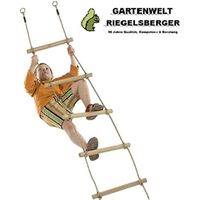 Échelle de corde - 10 marches en bois - Longueur: 350 cm - De la marque Gartenwelt Riegelsberger