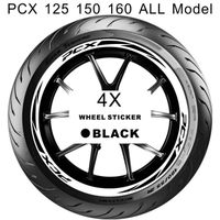 Le noir - Autocollant de roue réfléchissant pour Honda Pcx 125 150 160, argent