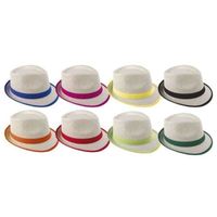 Chapeau adulte Borsalino - PTIT CLOWN - 8 modèles - Ruban coloré - Tissage paille fin